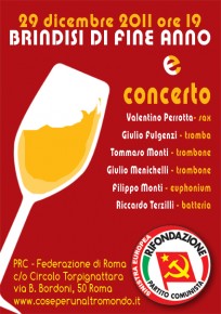 BRINDISI DI FINE ANNO: VIENI A FESTEGGIARE ALLA CASA DEL POPOLO