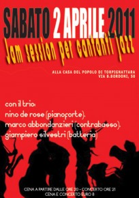 2 Aprile: Jazz Jam Session alla Casa del Popolo