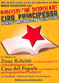 20 Aprile, ore 17.30, Torpignattara: commemorazione del compagno Ciro Principessa