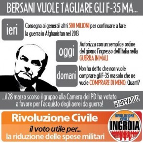 BERSANI VUOLE TAGLIARE SUGLI F35 MA...LI HA GIÀ COMPRATI!