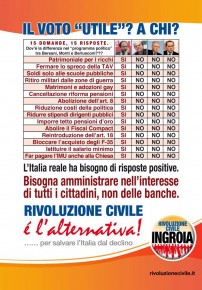 VOTO UTILE? UN VOTO A "RIVOLUZIONE CIVILE"