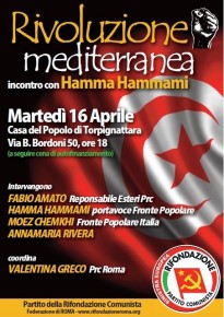 RIVOLUZIONE MEDITERRANEA: INCONTRO CON HAMMA HAMMAMI