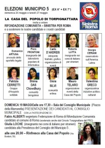 i NOSTRI CANDIDATI - ELEZIONI MUNICIPIO 5 (EX 6° + EX 7°)