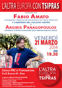 L'ALTRA EUROPA CON TSIPRAS. INCONTRO CON FABIO AMATO ED ARGIRIS PANAGOPOULOS