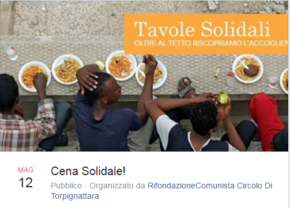 Tavole Solidali - Venerdi 12 maggio 2017 Tavole Solidali - Venerdi 12 maggio 2017