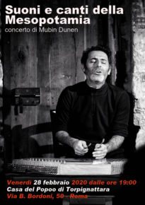 Venerdi 28 FEB dalle 19,oo - Suoni e Canti della Mesopotamia di Mubin Dunen
