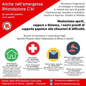 Anche nell'emergenza Rifondazione Comunista c'è - sportelli popolari