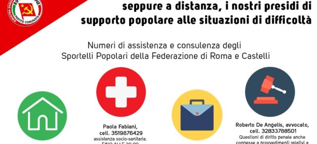Anche nell'emergenza Rifondazione Comunista c'è - sportelli popolari Anche nell'emergenza Rifondazione Comunista c'è - sportelli popolari