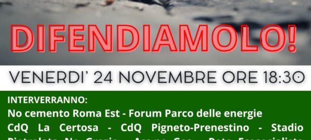 Resta  poco suolo. DIFENDIAMOLO! Venerdì 24 novembre ore 18,30