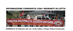 RIFONDAZIONE COMUNISTA CON I MIGRANTI IN LOTTA